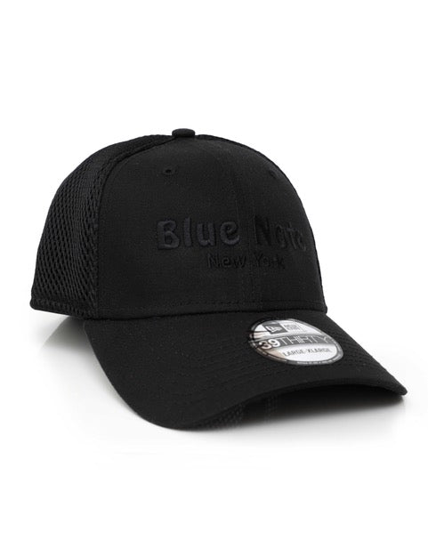 New Era Hat -  Black Hat Black Blue Note Logo