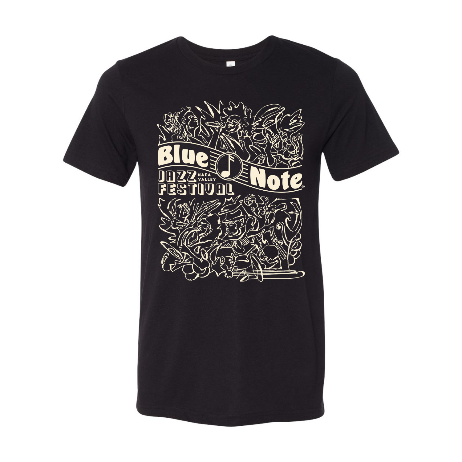 Blue Note Jazz Festival Napa Valley Short Sleeve Cube Unisex Tee, Blac