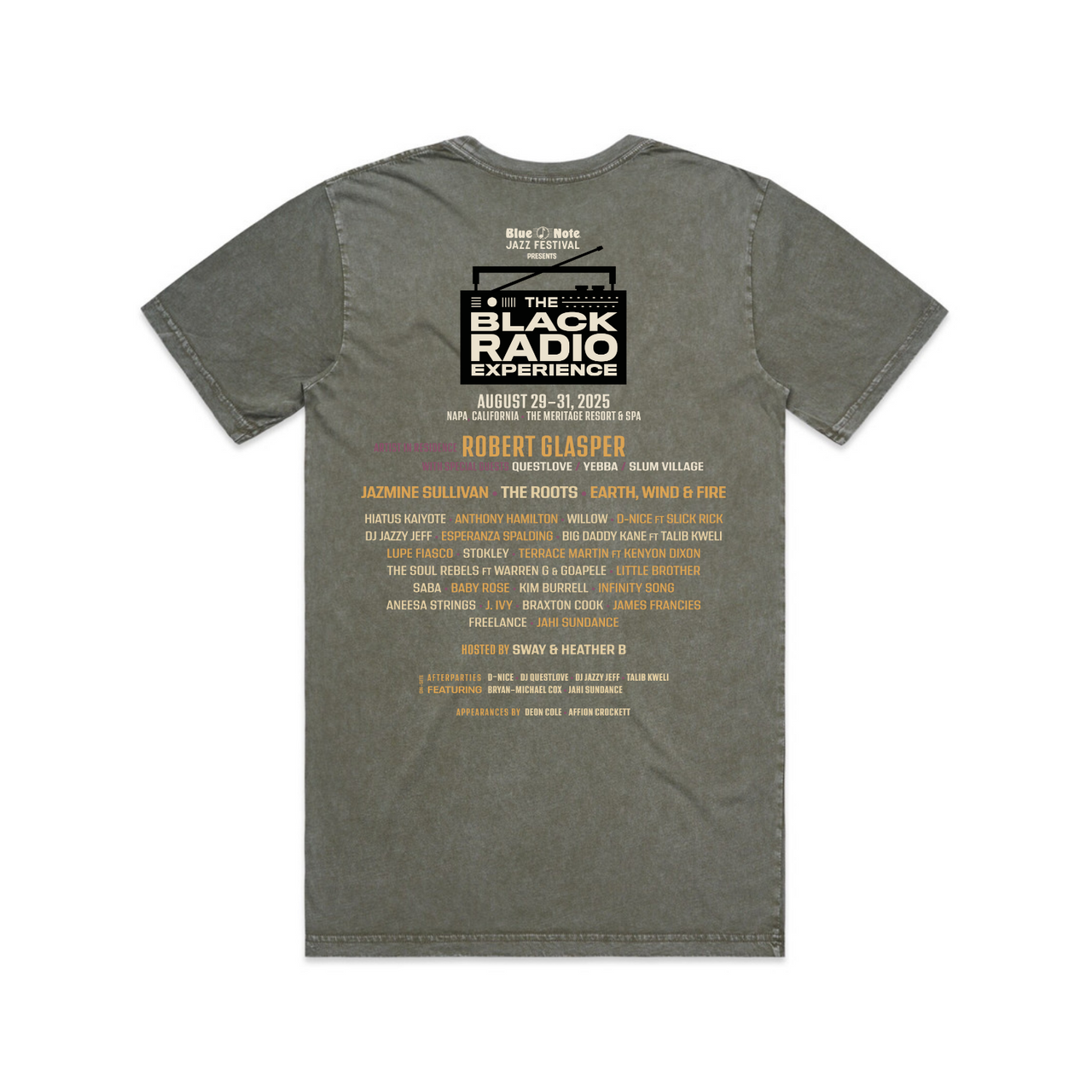 Black Radio Experience - Unisex Tee with Lineup Greenstone