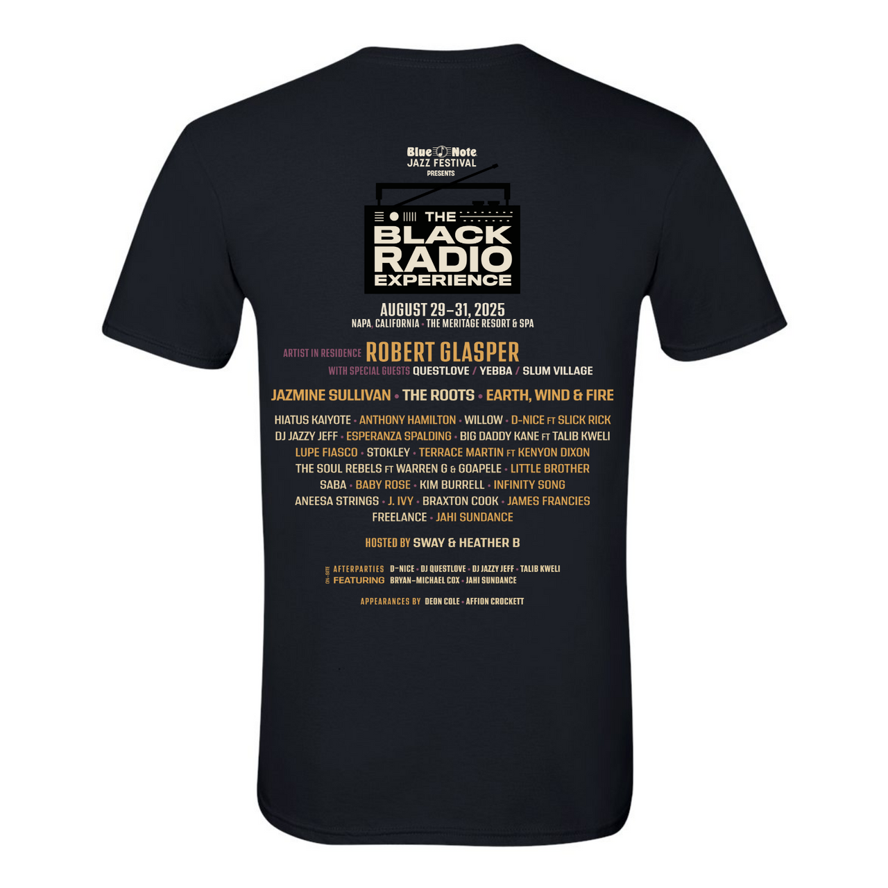 Black Radio Experience - Unisex Black Tee with Lineup