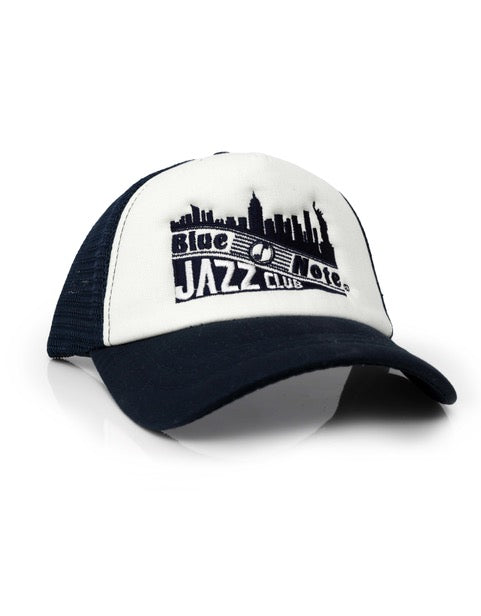 Trucker Hat with Blue Note Embroidered Skyline