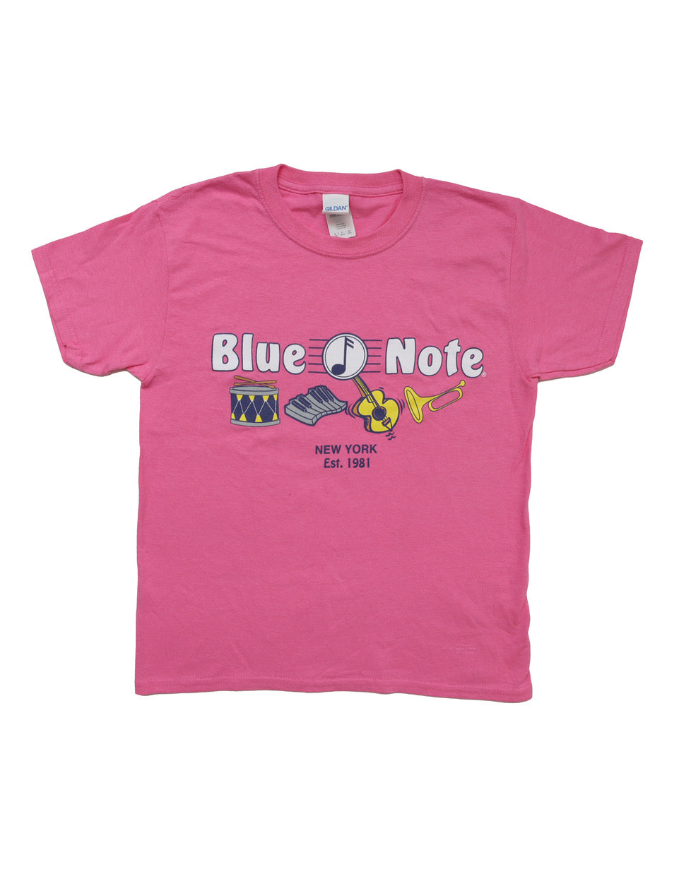 Childrens Blue Note Tee Pink