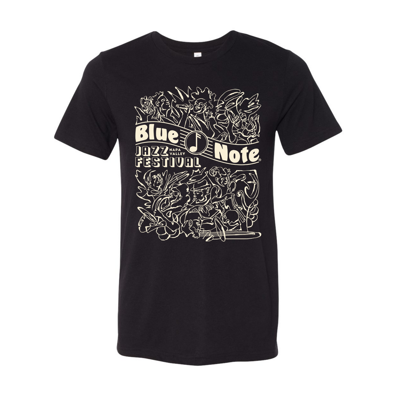 Blue Note Jazz Festival Napa Valley Short Sleeve Cube Unisex Tee, Black